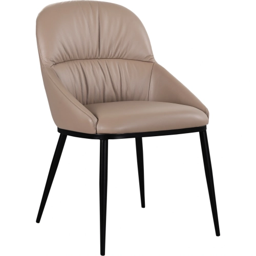 Kora Dining Chair in Mocha Leather & Steel (Set of 2)